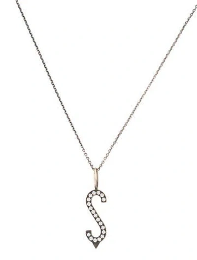 Pre-owned Eva Fehren 18k Diamond Initial 's' Pendant Necklace, 19.25" In Multi