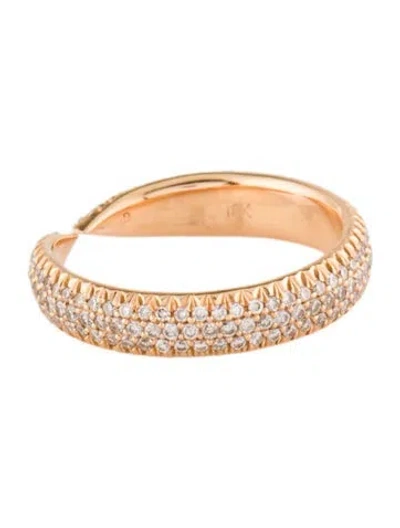 Pre-owned Eva Fehren 18k Diamond Kissing Claw Band Ring In Multi