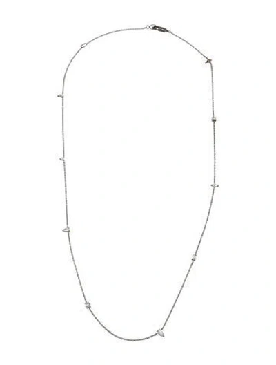 Pre-owned Eva Fehren 18k Diamond Mixed Shape Station Necklace, 21" In Multi