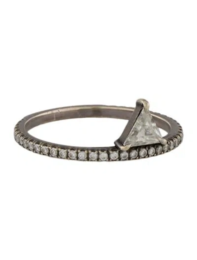 Pre-owned Eva Fehren 18k Diamond Offset Ring In Multi