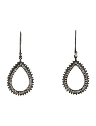 Pre-owned Eva Fehren 18k Diamond Open Auto Drop Earrings In Multi