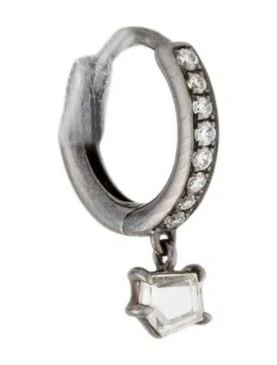 Pre-owned Eva Fehren 18k Diamond Prism Hoop Single Earring In Multi