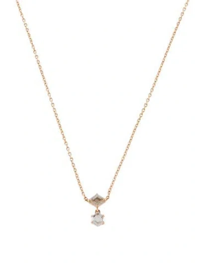 Pre-owned Eva Fehren 18k Diamond Prism Ii Pendant Necklace, 19" In Multi