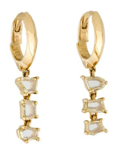 Pre-owned Eva Fehren 18k Diamond Prism Iii Drop Earrings In Multi
