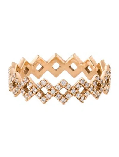 Pre-owned Eva Fehren 18k Diamond Rex Eternity Band In Multi
