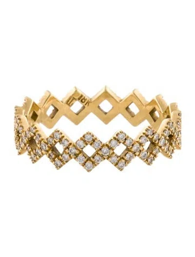 Pre-owned Eva Fehren 18k Diamond Rex Eternity Band In Multi