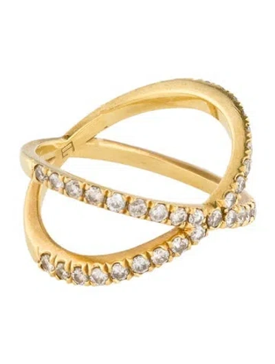 Pre-owned Eva Fehren 18k Diamond Shorty Ring In Multi