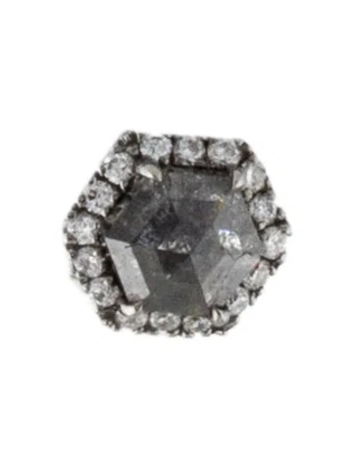 Pre-owned Eva Fehren 18k Diamond Single Stud Earring In Multi