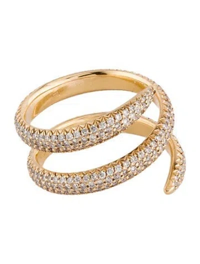 Pre-owned Eva Fehren 18k Diamond Snake Ring In Multi