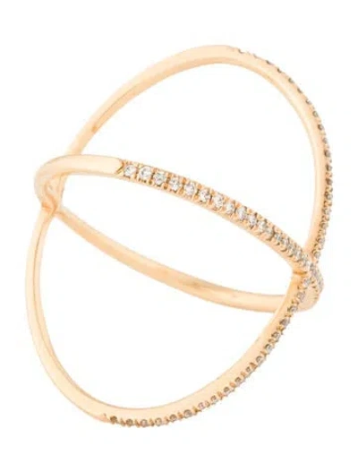 Pre-owned Eva Fehren 18k Diamond X Band Ring In Multi