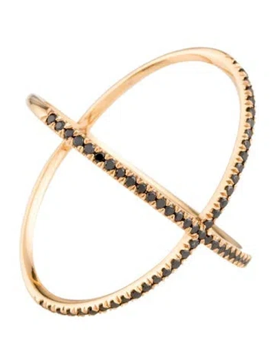 Pre-owned Eva Fehren 18k Diamond X Band Ring In Multi