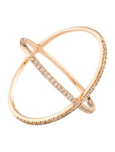 Pre-owned Eva Fehren 18k Diamond X Band Ring In Multi