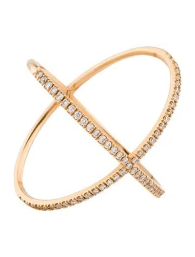 Pre-owned Eva Fehren 18k Diamond X Ring In Multi