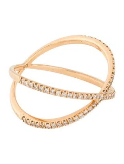 Pre-owned Eva Fehren 18k Diamond X Shorty Ring In Multi