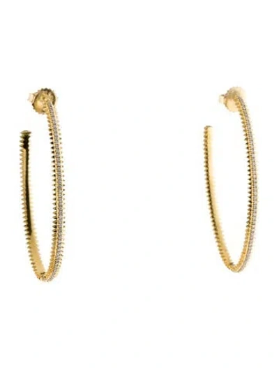 Pre-owned Eva Fehren 18k Diamond Xl Zipper Hoop Earrings In Multi