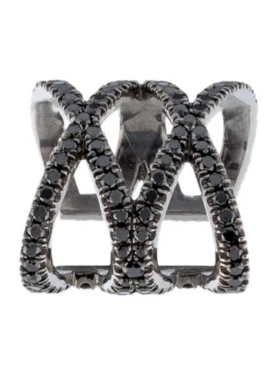 Pre-owned Eva Fehren 18k Diamond Xx Single Ear Cuff Earring In Multi