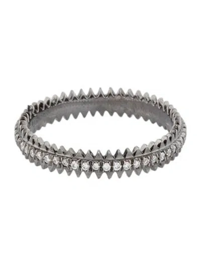 Pre-owned Eva Fehren 18k Diamond Zipper Eternity Band In Multi