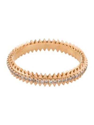 Pre-owned Eva Fehren 18k Diamond Zipper Eternity Band In Multi