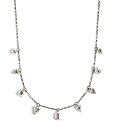 Eva Fehren Blackened White Gold And Diamond Prism Necklace