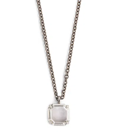 Eva Fehren Blackened White Gold And Diamond Prism Pendant Necklace