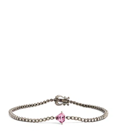Eva Fehren Blackened White Gold, Diamond And Sapphire Kent Bracelet