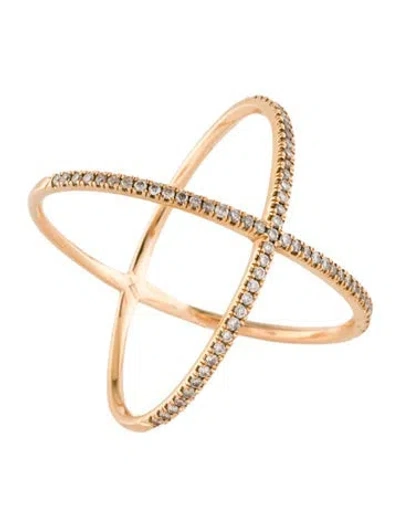 Pre-owned Eva Fehren Diamond X Ring In Multi