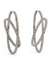 Eva Fehren Large Blackened White Gold And Diamond Orbit X Hoop Earrings In Black