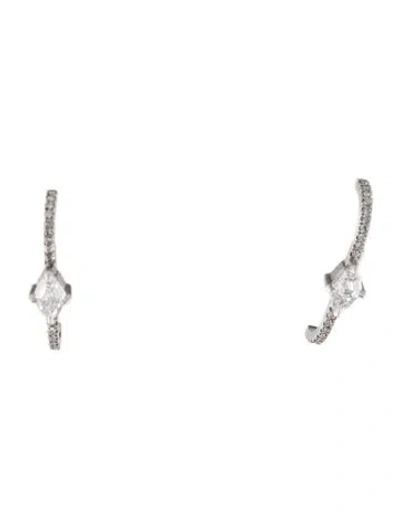 Pre-owned Eva Fehren Platinum Diamond Reflection X Earrings In Multi