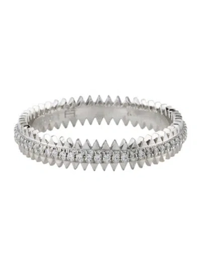 Pre-owned Eva Fehren Platinum Diamond Zipper Eternity Band Ring In Multi