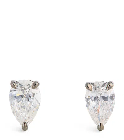 Eva Fehren White Gold And Diamond Boa Stud Earrings In Black