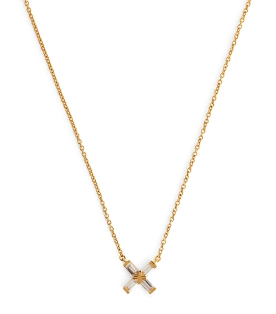 Eva Fehren Yellow Gold And Diamond Exploding X Necklace