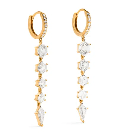 Eva Fehren Yellow Gold And Diamond Geo V Rattlesnake Earrings
