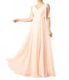 Eva Ferrara Chiffon Split Sleeve Prom Evening Dress In Blush