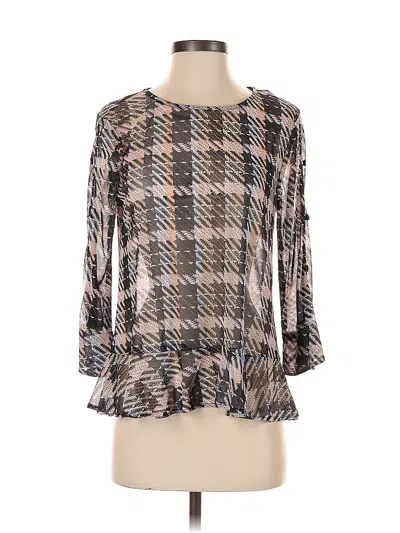 Pre-owned Eva Franco 3/4 Sleeve Blouse In Black