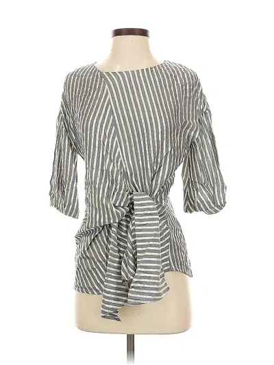 Pre-owned Eva Franco 3/4 Sleeve Blouse In Gray