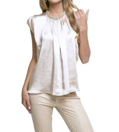Eva Franco Annik Satin Blouse In Champagne