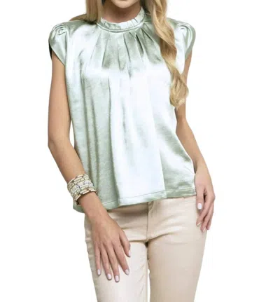 Eva Franco Annik Satin Blouse In Mint