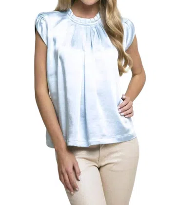 Eva Franco Annik Satin Blouse In Skyblue In Multi