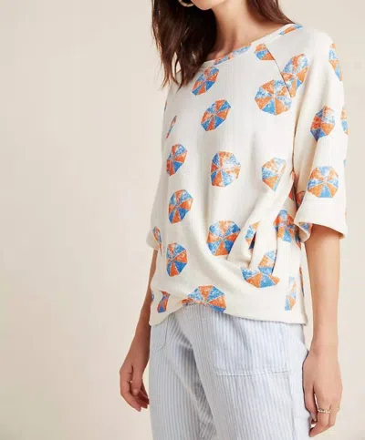 Eva Franco Beach Umbrella Pullover In Ivory In White