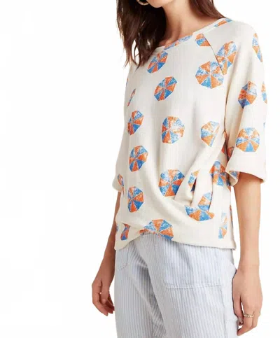 EVA FRANCO BEACH UMBRELLA PULLOVER TOP IN IVORY