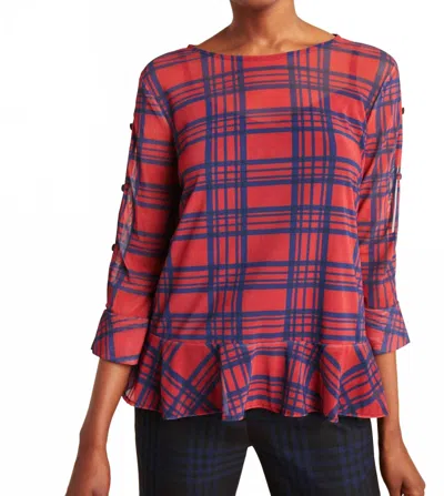 Eva Franco Belinda Top In Rachel Island Plaid In Multi