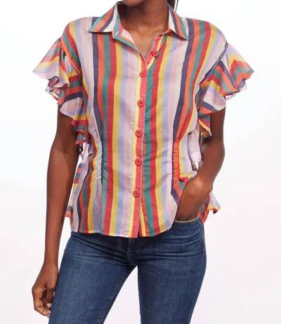 Eva Franco Berenice Top In Fiesta Stripes In Multi