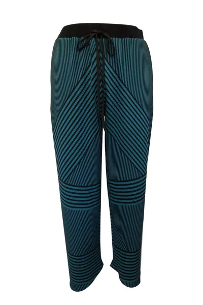 Eva Franco Brit Wit Jogger Pant In Teal And Black In Multi