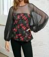 Eva Franco Candace Top In Cardinal In Black