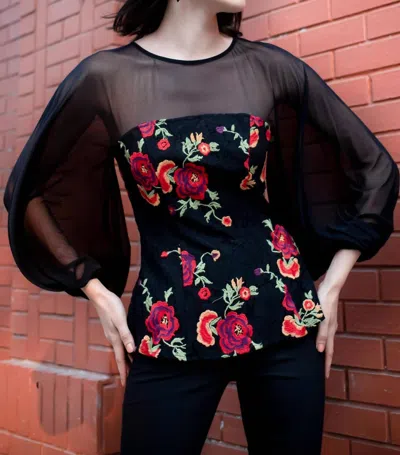 Eva Franco Candace Top In Gypsy Rose In Black