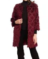Eva Franco Car Coat In Sangria Fizz In Multi