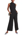 Eva Franco Charley Mock Neck Jumpsuit In Black
