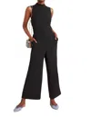 Eva Franco Charley Mock Neck Jumpsuit In Black In Black