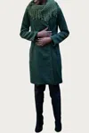 Eva Franco Chester Checked Double-breasted Coat In Green Dot In Green