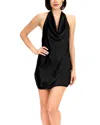 Eva Franco Cowl Neck Mini Dress In Black